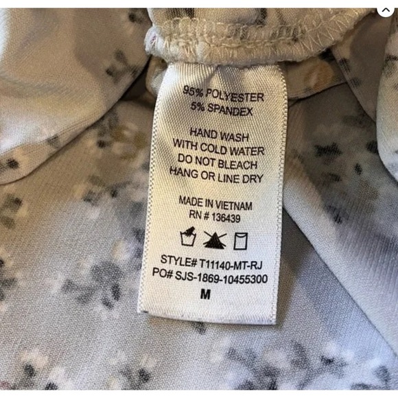 Jesse and J Maternity Blouse Grey Floral Stretch Ruched Pullover Top‎ M - Picture 8 of 8